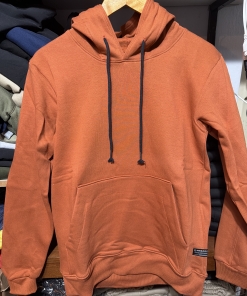 BUZO NARANJA CAPUCHA FRIZADA